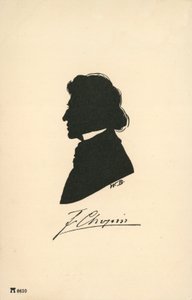Silhouet van Frederic Chopin door European School